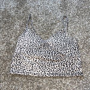 Cropped Cheetah print tank top
